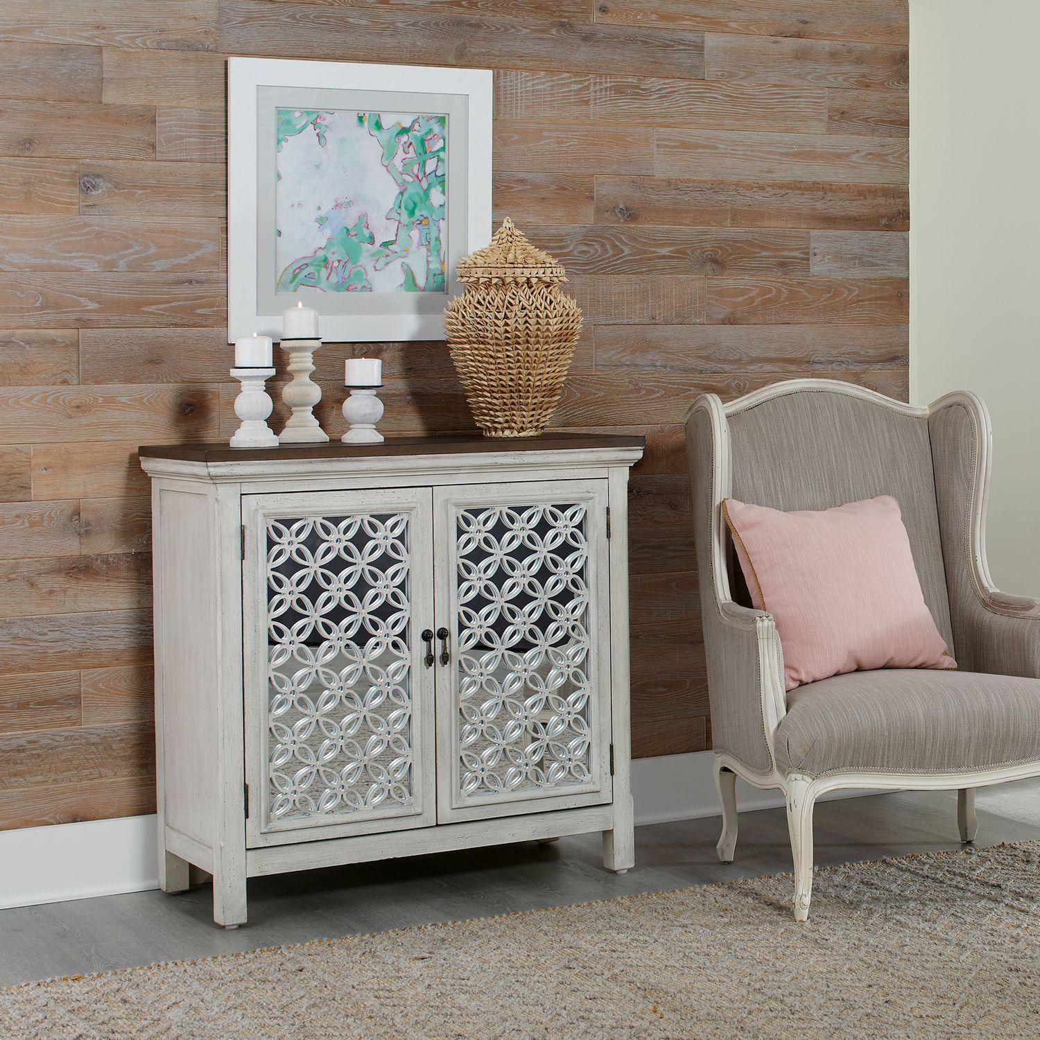 

    
Transitional Antique White Wood 2 Door Accent Cabinet Westridge Liberty Furniture
