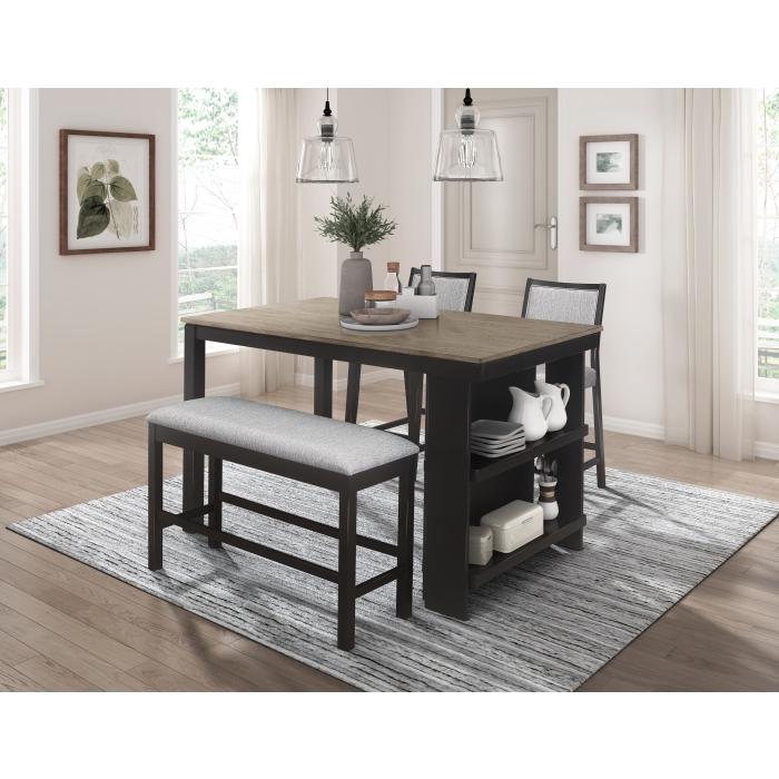 Transitional Counter Height Table Set Stratus Counter Height Table Set 6PCS 5842-36-6PCS 5842-36-6PCS in Gray, Black Fabric