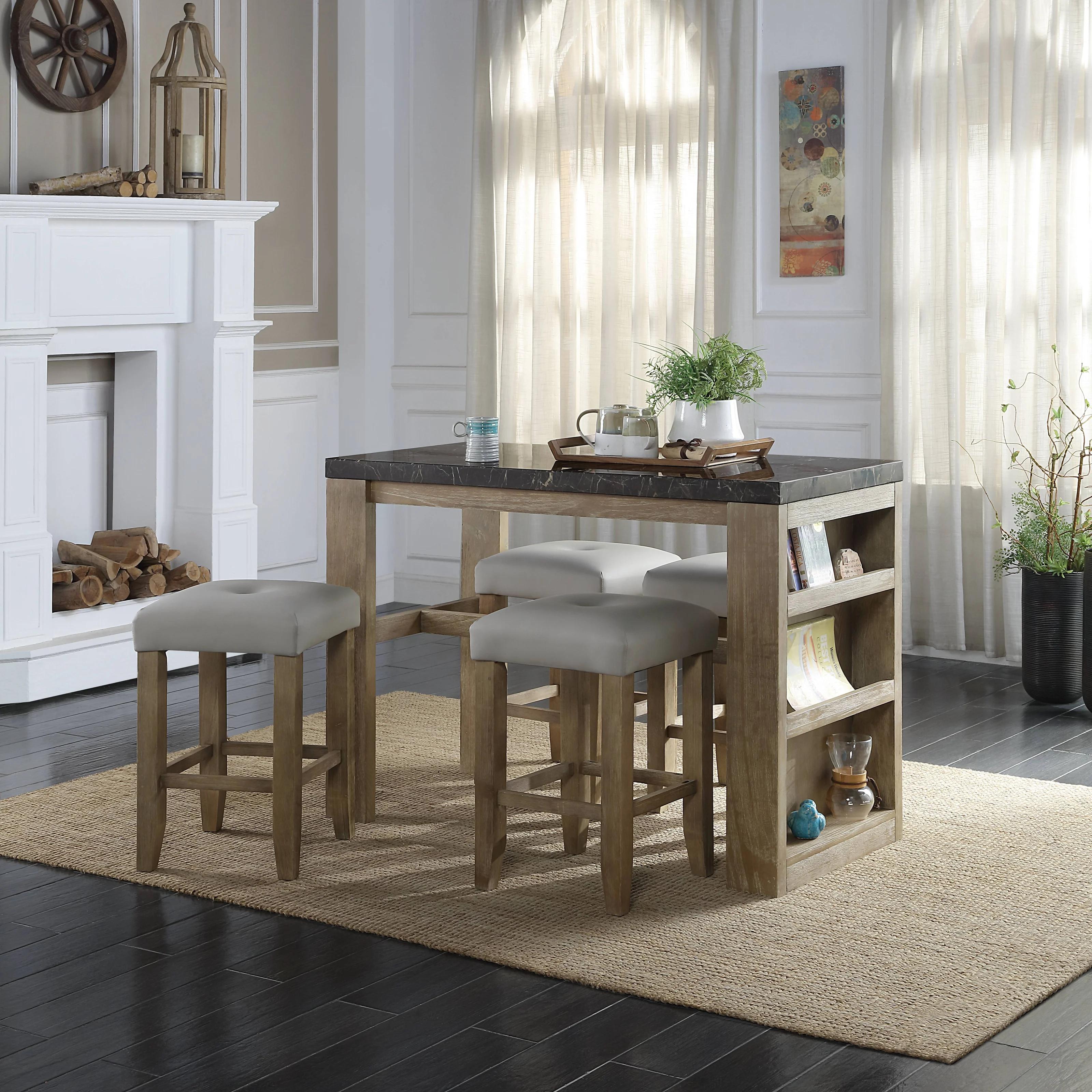 Transitional Counter Height Set Charnell DN00551-5pcs in Oak 