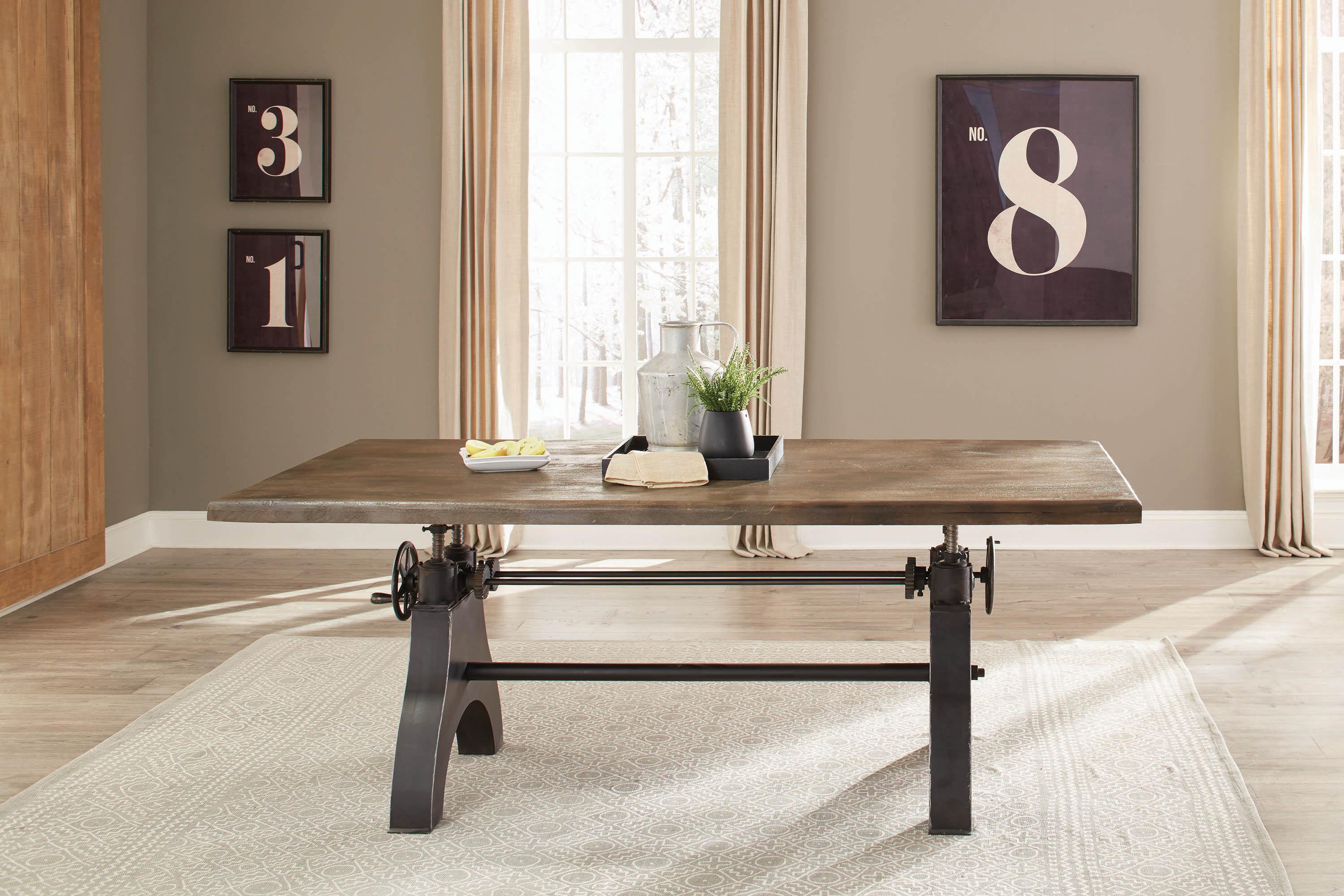 

        
021032437350Transitional Brown,Black Wood Dining table Clooney by Coaster
