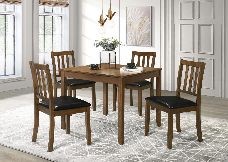 

    
Transitional Brown/Black Wood Dining Room Set 5PCS Coaster Parkwood 150400
