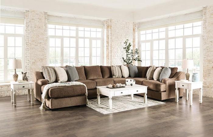 

    
Furniture of America SM1122 Farringdon Sectional Brown SM1122
