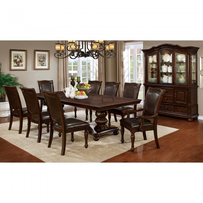 

    
Transitional Brown Cherry & Espresso Solid Wood Dining Room Set 8pcs Furniture of America Alpena

