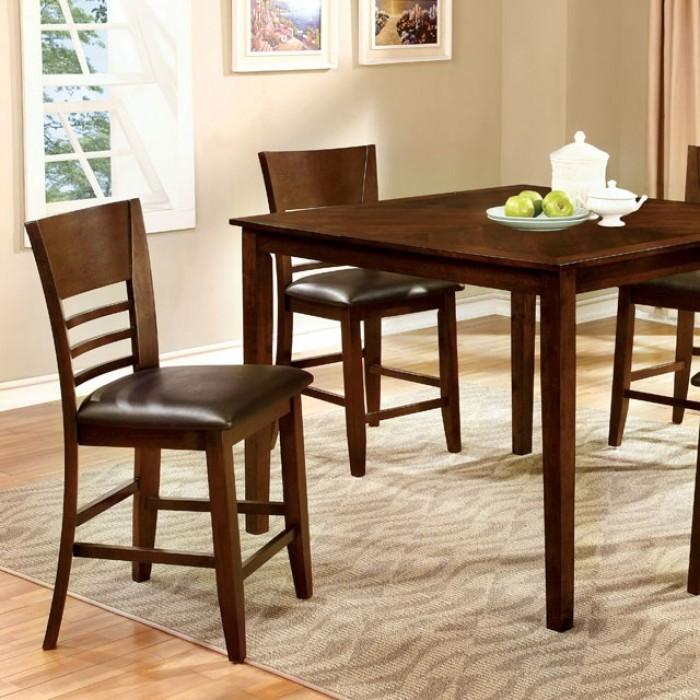 Transitional Counter Dining Set HILLSVIEW CM3916PT-5PK CM3916PT-5PK in Brown Leatherette