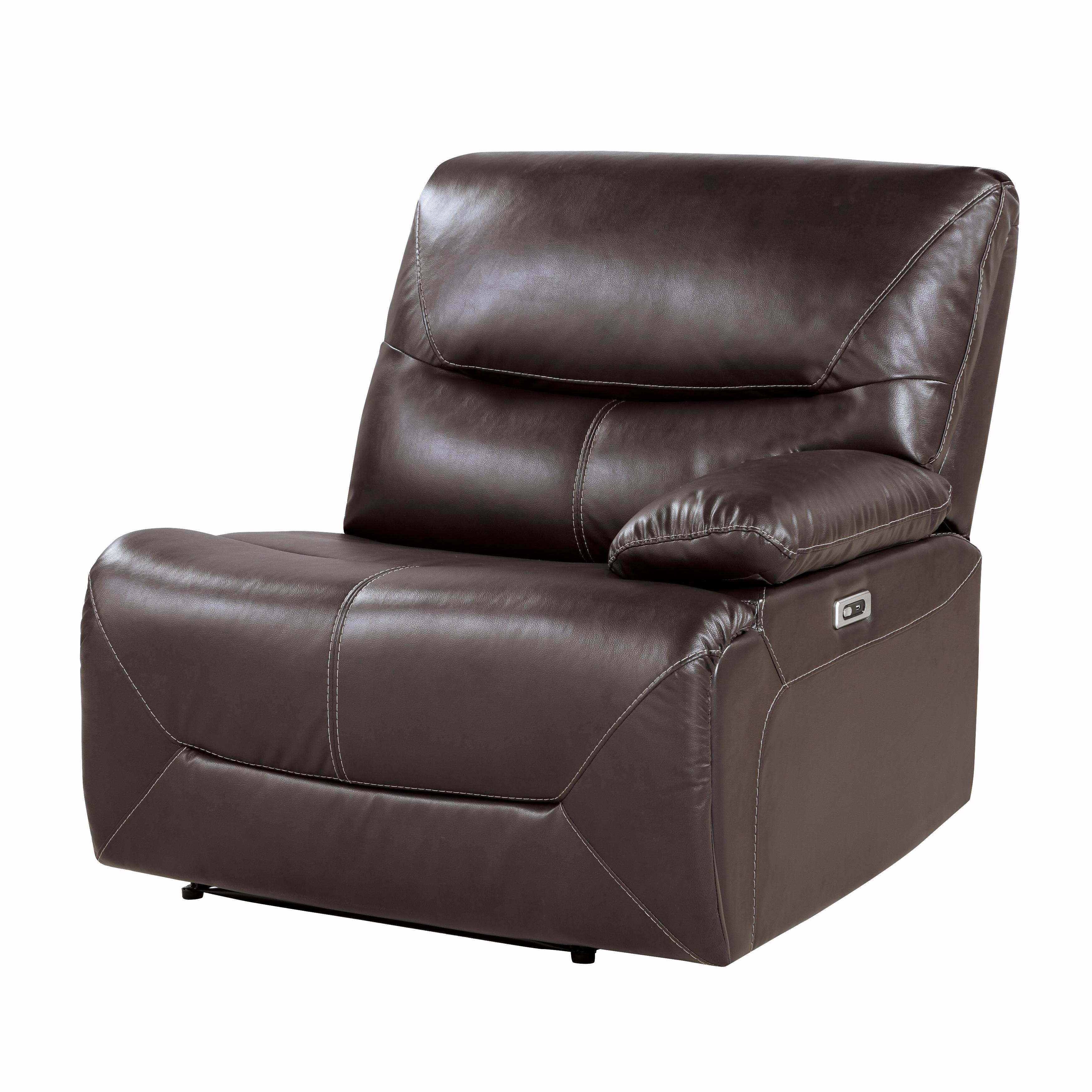 

    
Transitional Brown Faux Leather RSF Power Reclining Chair Homelegance 9579BRW-RRPW Dyersburg
