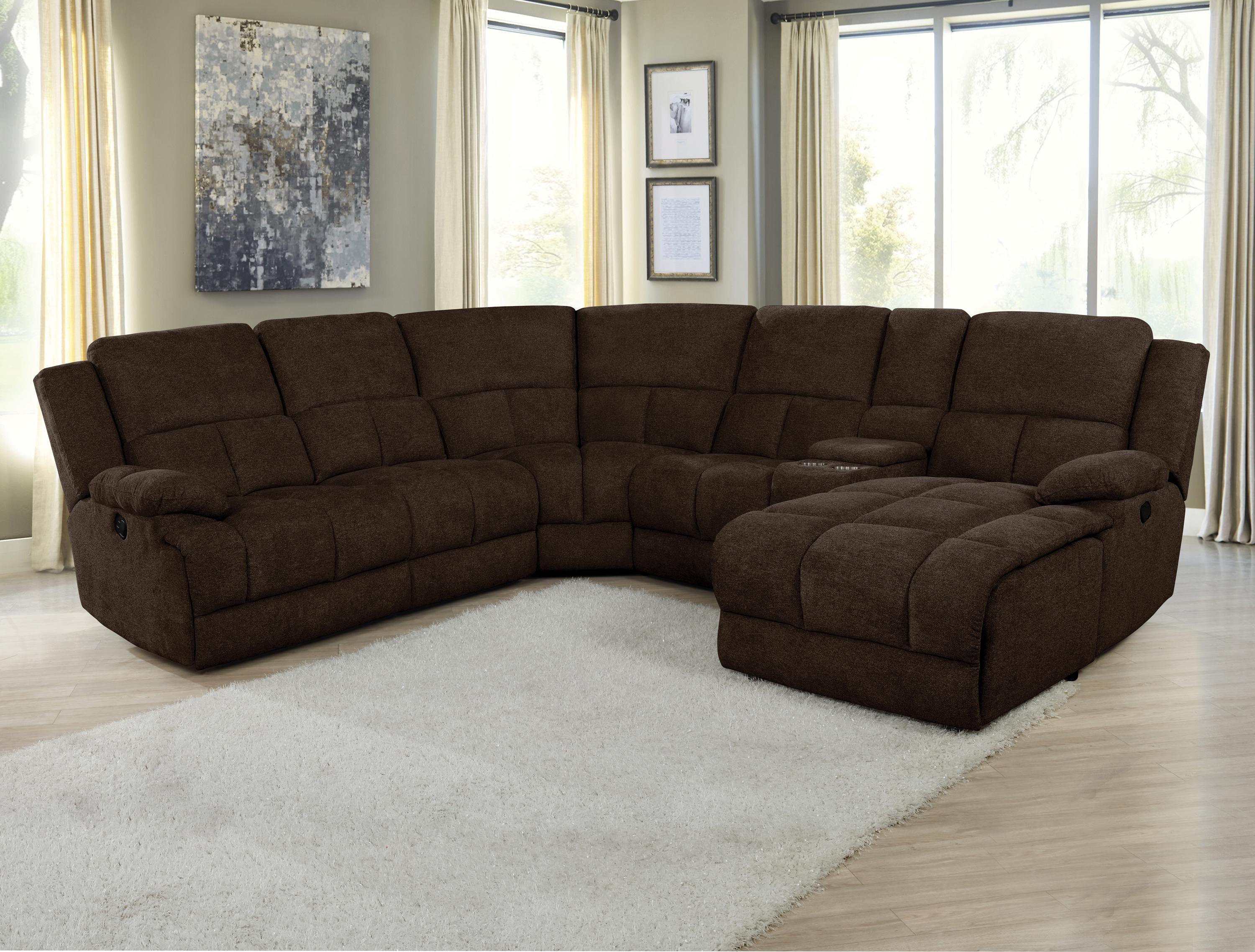 

                    
Coaster 602570 Belize Motion Sectional Brown Performance Fabric Purchase 
