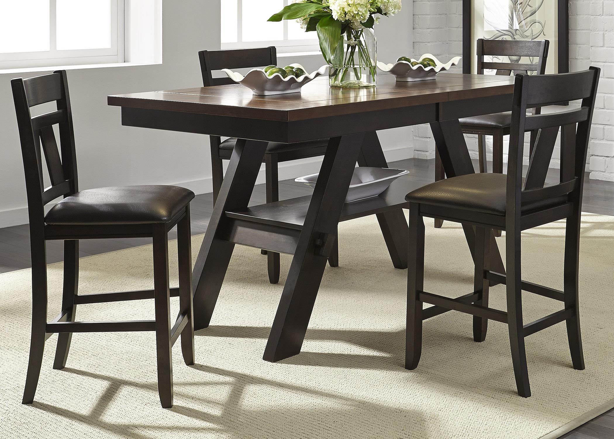 

    
Dark Espresso Finish Wood & PVC Counter Dining Set 5Pcs Lawson  116-CD-5GTS Liberty Furniture

