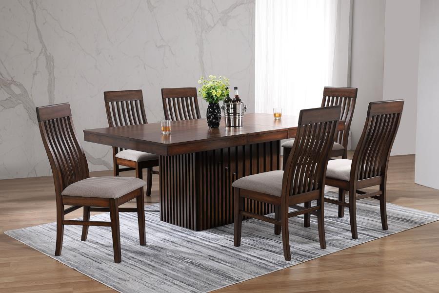 Transitional Dining Table Set Briarwood Dining Table Set 7PCS 182991-T-7PCS 182991-T-7PCS in Brown 