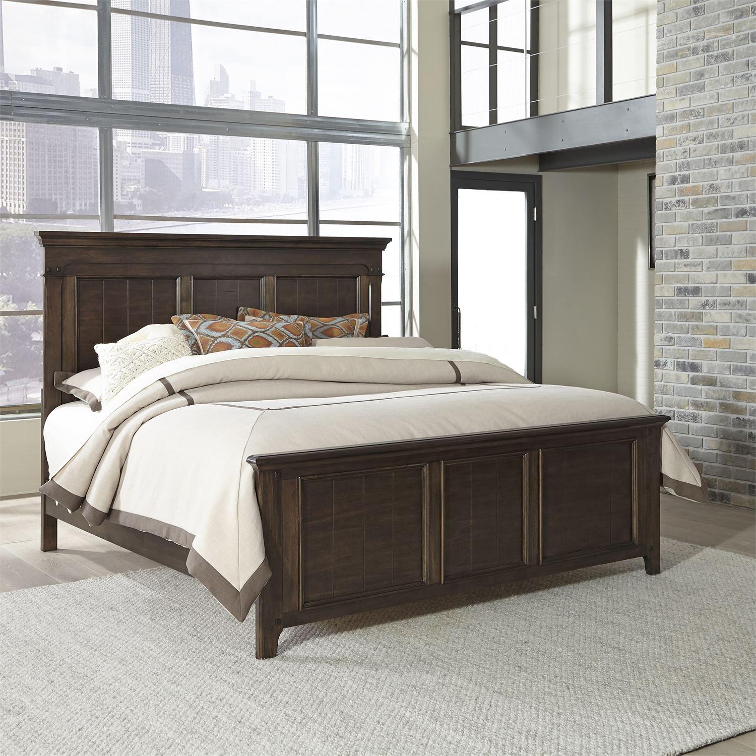 

    
Tobacco Finish Wood Queen Panel Bed Saddlebrook (184-BR) Liberty Furniture
