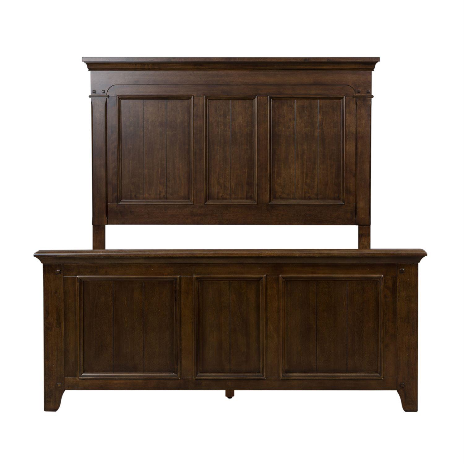 

    
Tobacco Finish Wood Queen Panel Bed Saddlebrook (184-BR) Liberty Furniture
