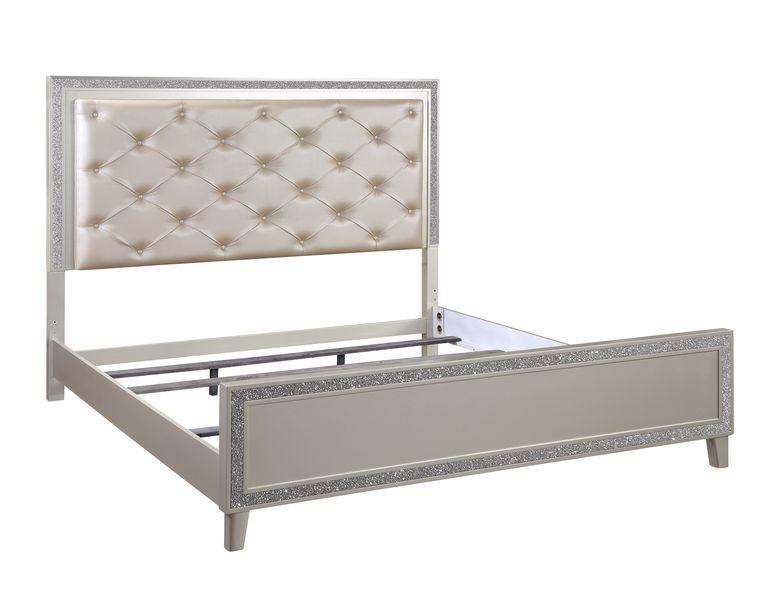 

    
Acme Furniture Sliverfluff Bedroom Set Champagne BD00239Q-3pcs
