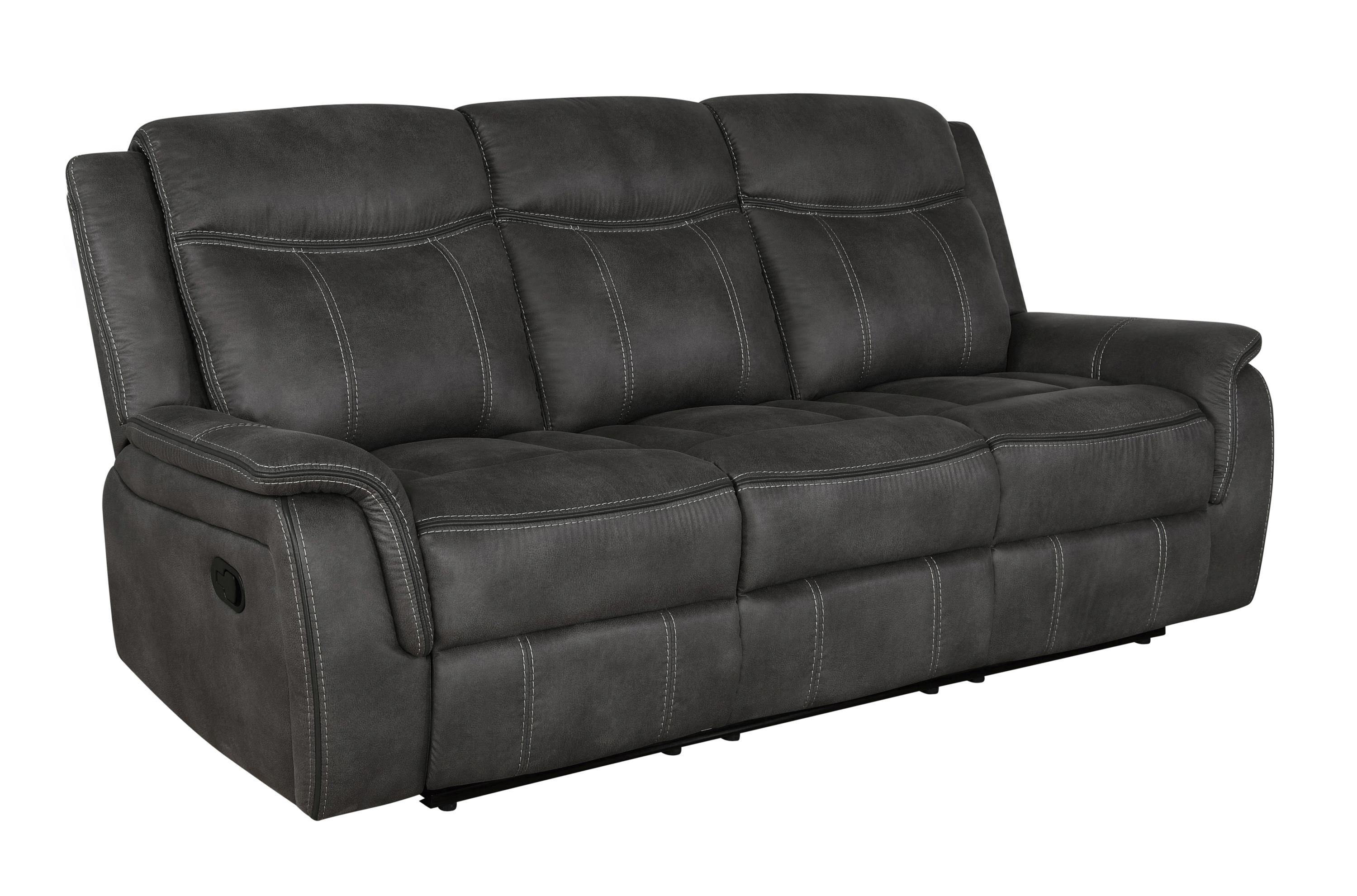 

    
Transitional Charcoal Coated Microfiber Motion Sofa Coaster 603504 Lawrence
