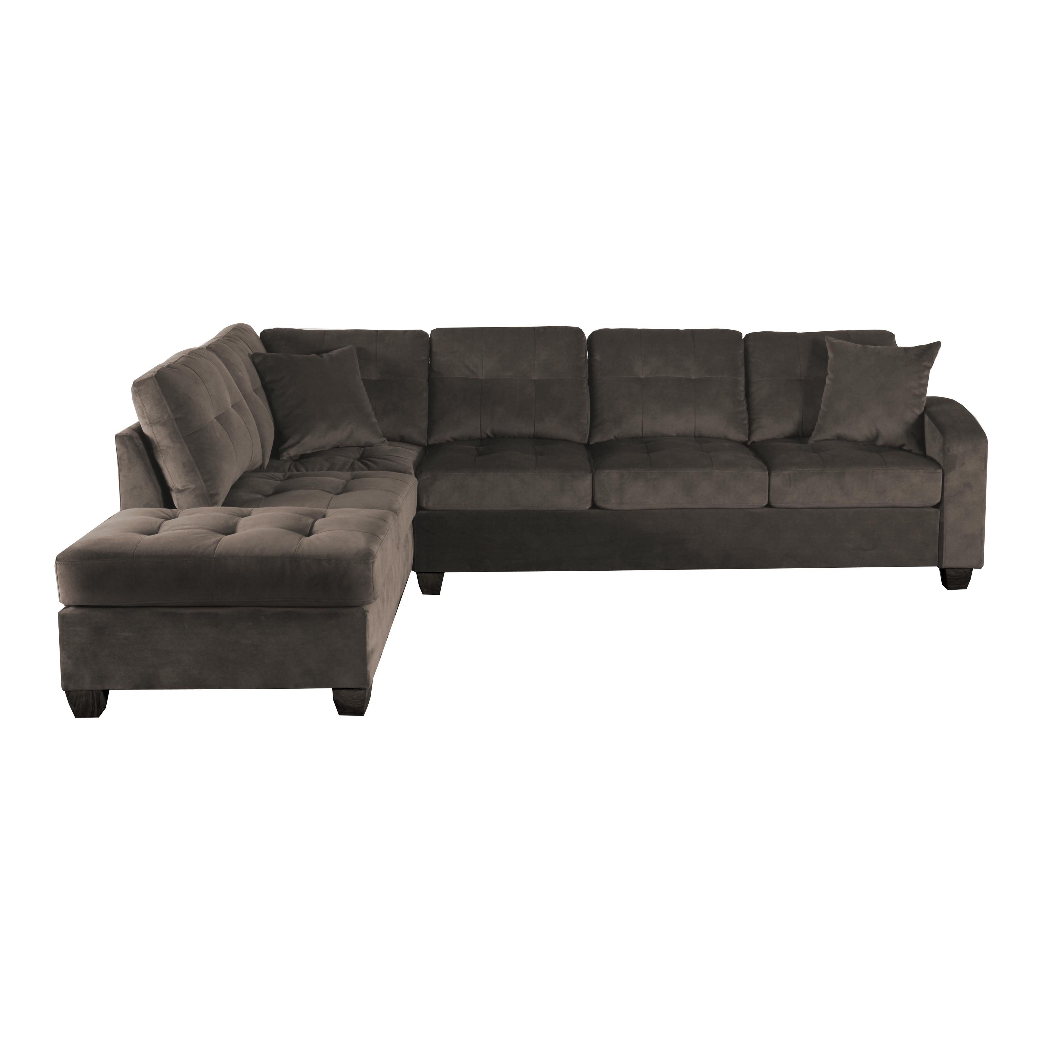 

    
Transitional Chocolate Fabric 2-Piece Sectional w/Ottoman Homelegance 8367CH*3 Emilio
