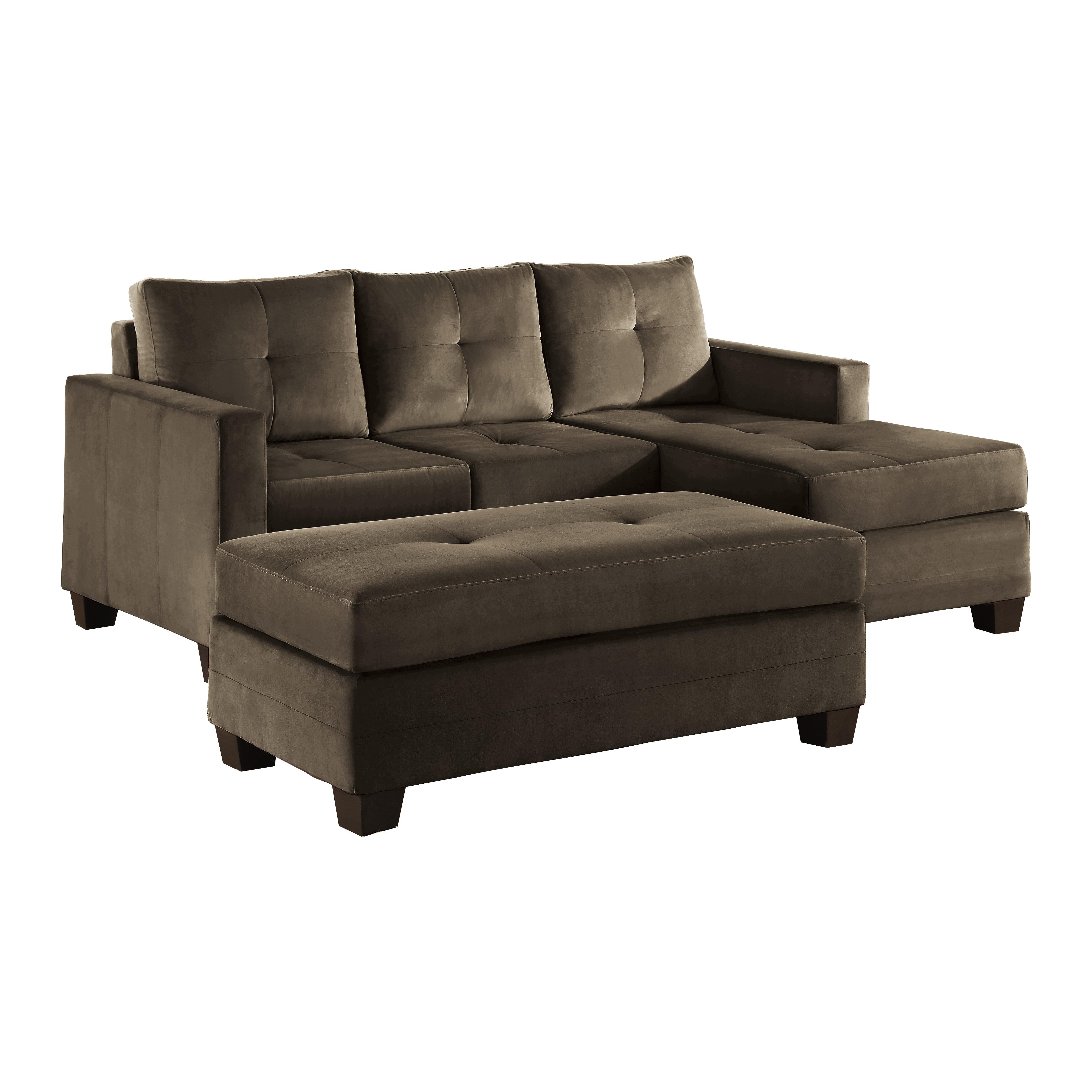 

    
Transitional Coffee Textured Resersible Sofa w/Ottoman Homelegance 9789CF*2OT Phelps

