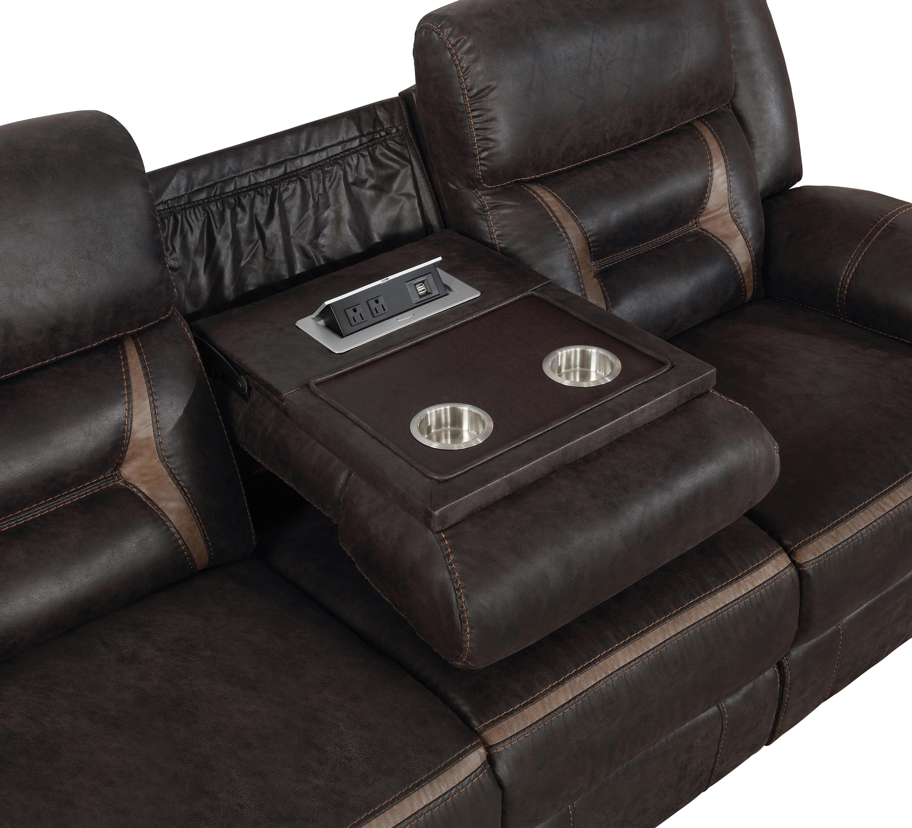 

    
Transitional Dark Brown Leatherette Motion Sofa Coaster 651354 Greer
