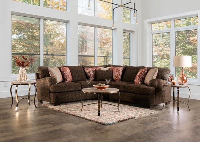 Transitional Sectional SM5417 Wanstead SM5417 in Rust, Dark Brown Chenille