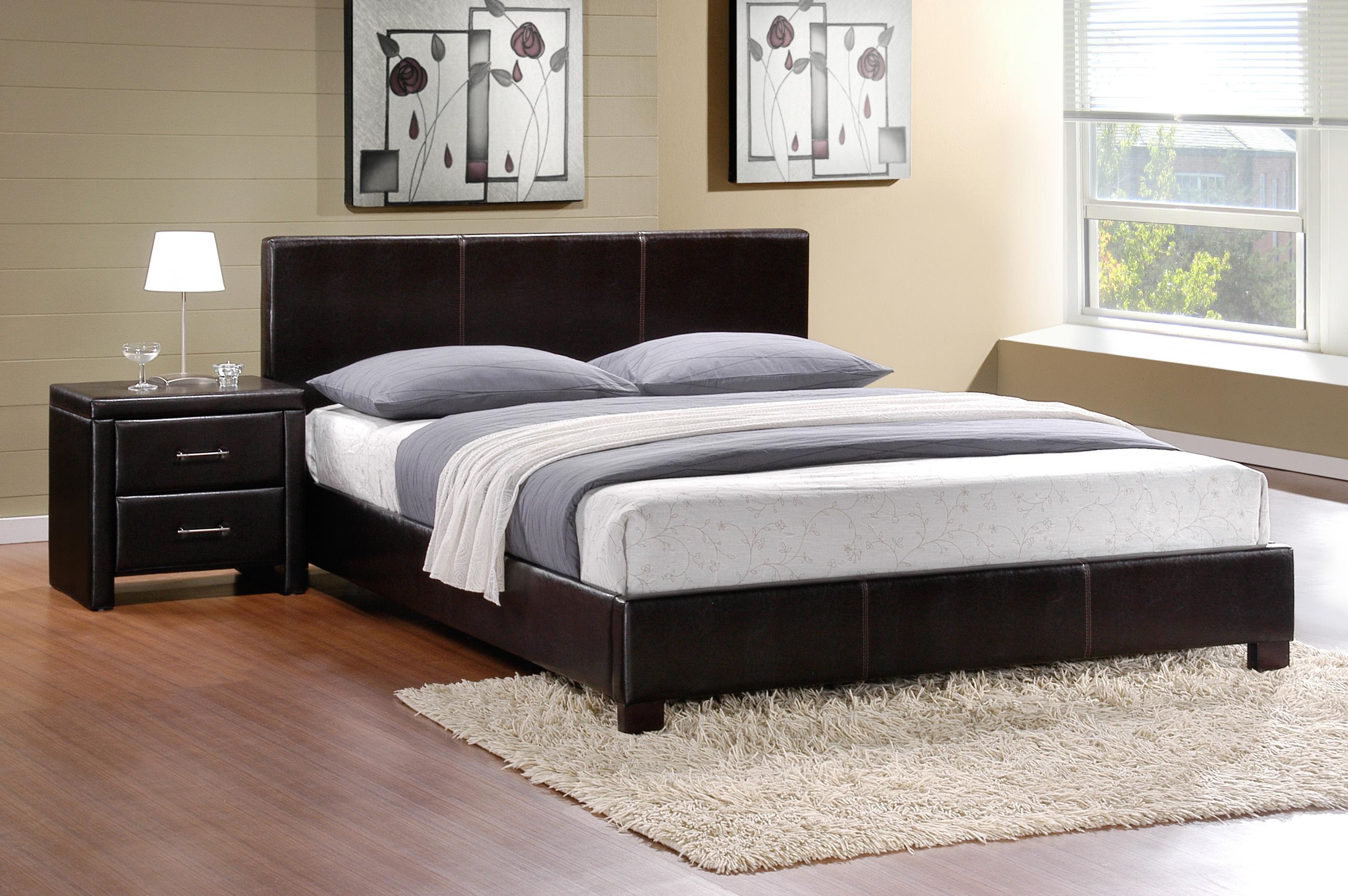 Transitional Bedroom Set 5790K-1CK-3PC Zoey 5790K-1CK-3PC in Dark Brown Faux Leather