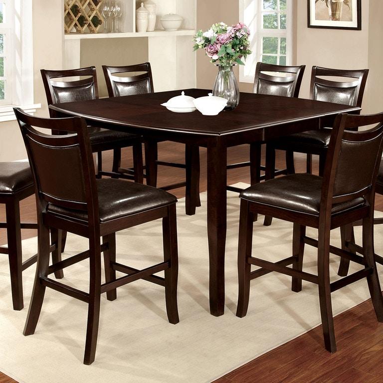 Transitional Counter Dining Set CM3024PT-5PC Woodside CM3024PT-5PC in Dark Cherry Leatherette