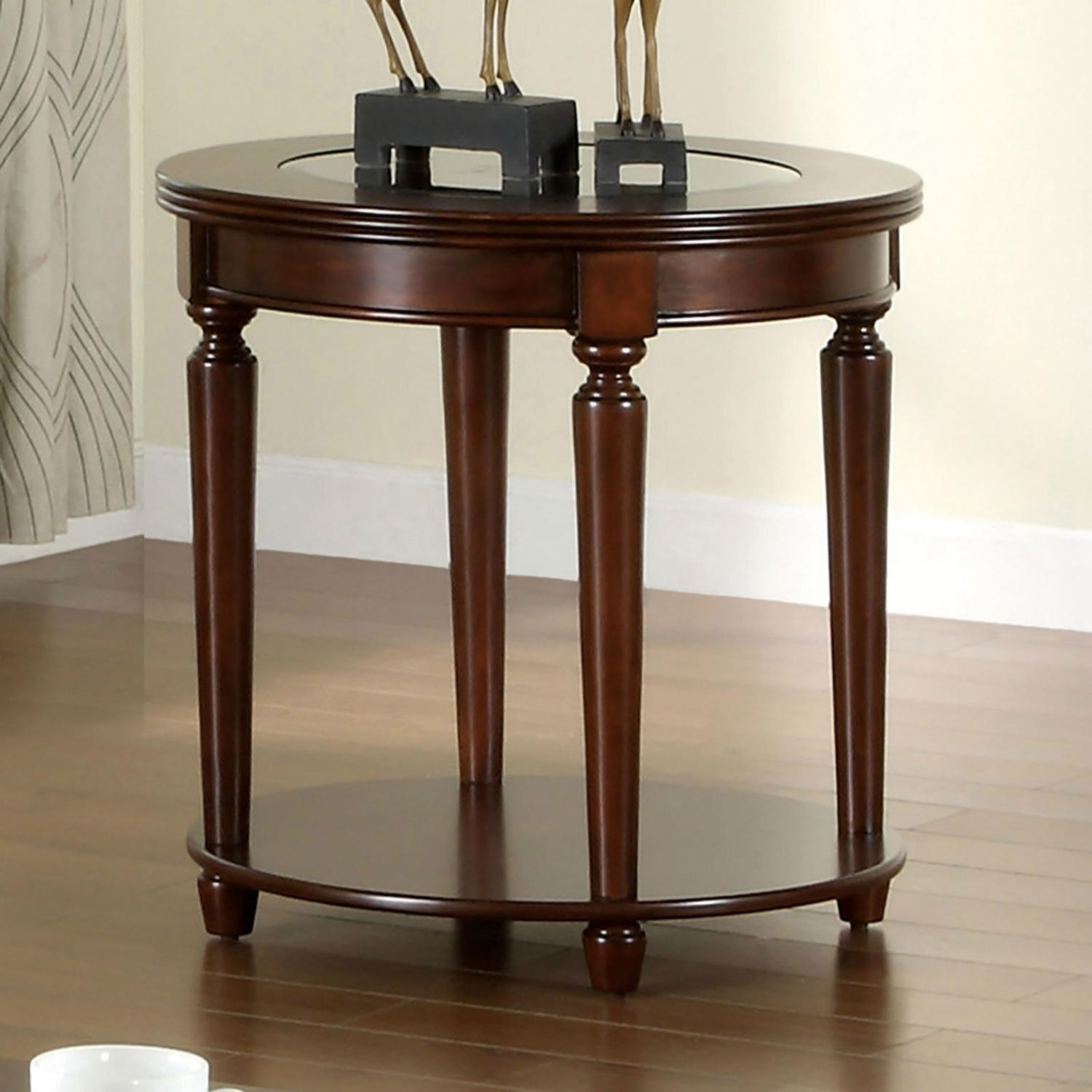 

    
Transitional Dark Cherry Solid Wood End Table Furniture of America CM4131E Granvia
