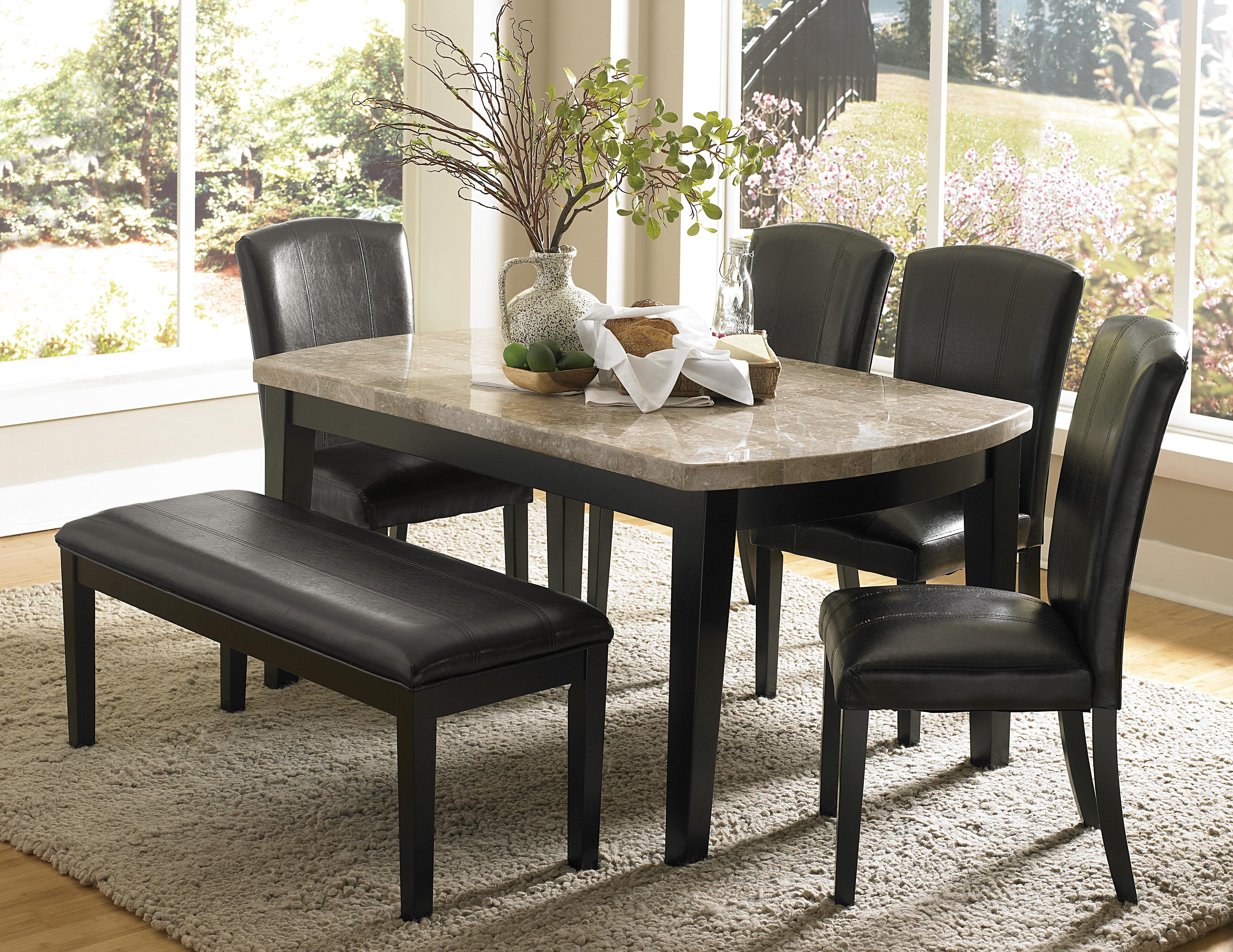 Transitional Dining Room Set 5070-64*6PC Cristo 5070-64*6PC in Espresso Faux Leather