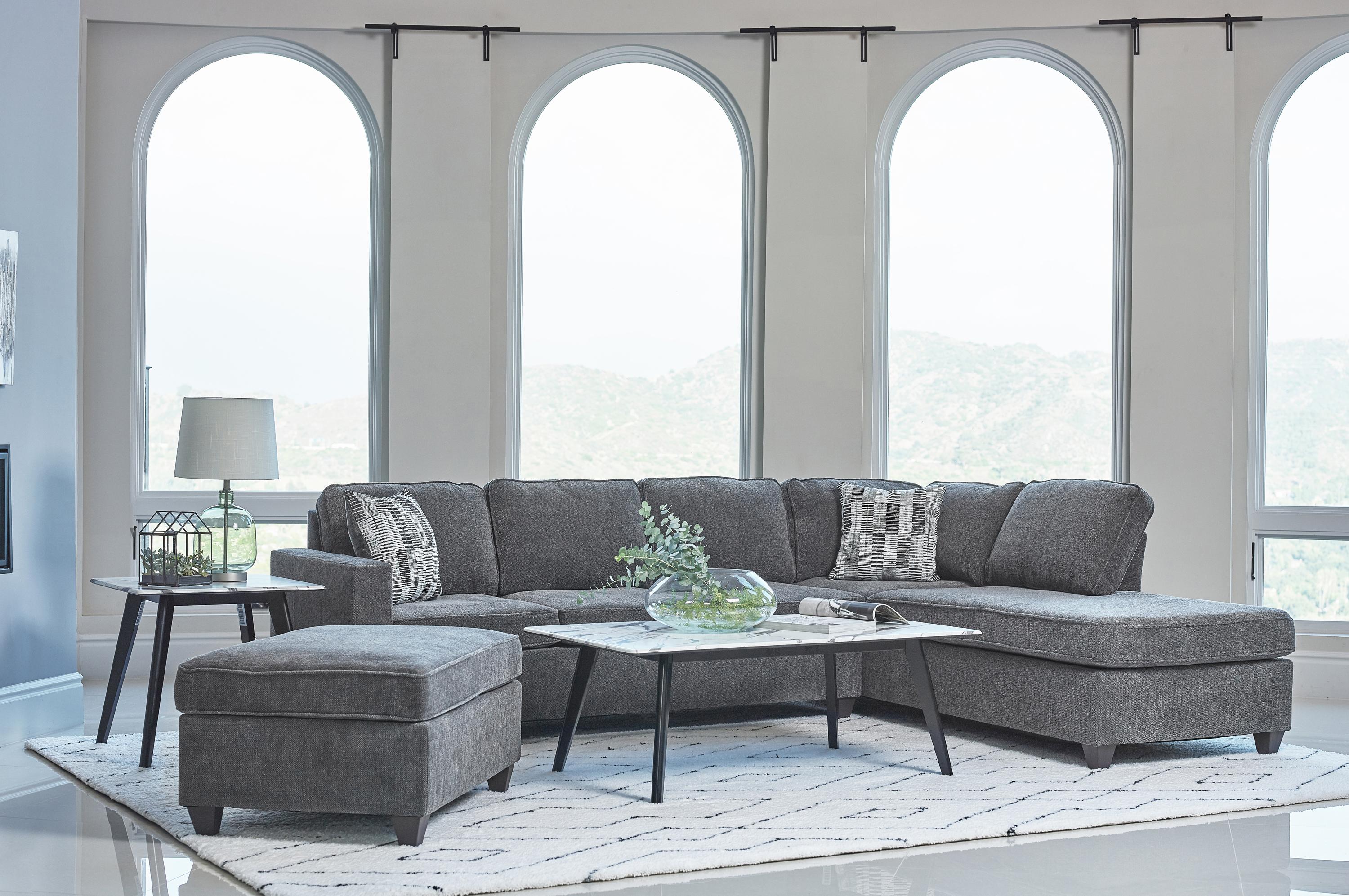 Transitional Sectional Set 509347-3S Mccord 509347-3S in Dark Gray Chenille