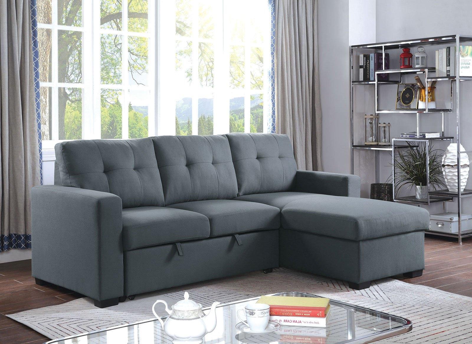 Transitional Sectional Sofa CM6985DG-SECT Jacob CM6985DG-SECT in Dark Gray 