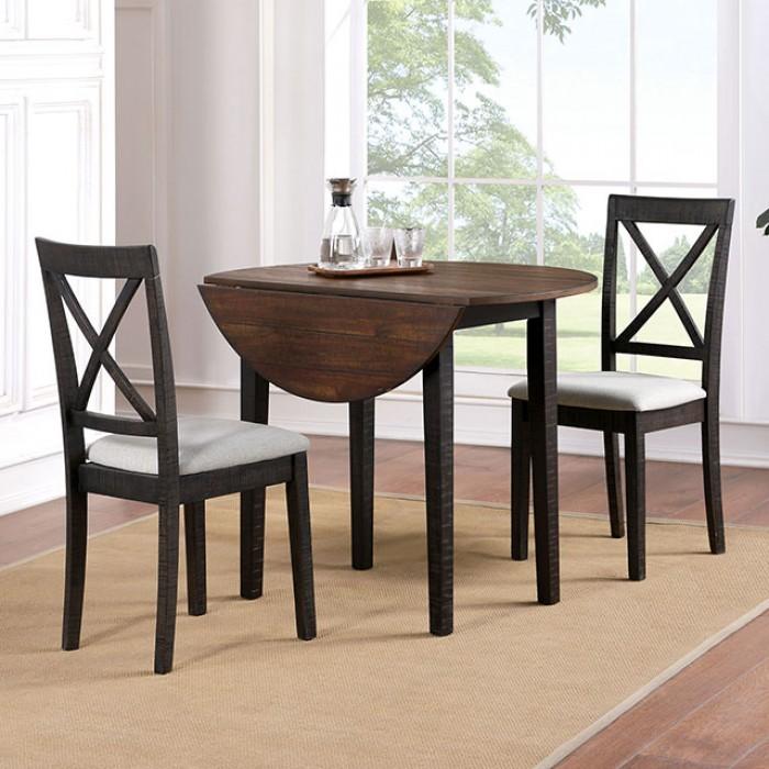 

    
Transitional Dark Oak Dining Table Set 3pcs Furniture of America CM3477RT-3PK Jaelynn
