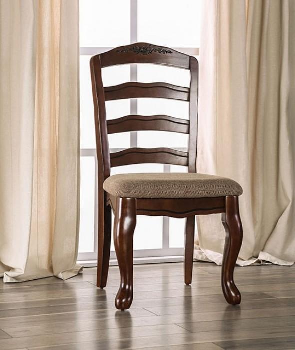 

    
Transitional Dark Walnut/Tan Solid Wood Side Chair Set 2PCS Furniture of America Townsville CM3109SC-DK-2PK
