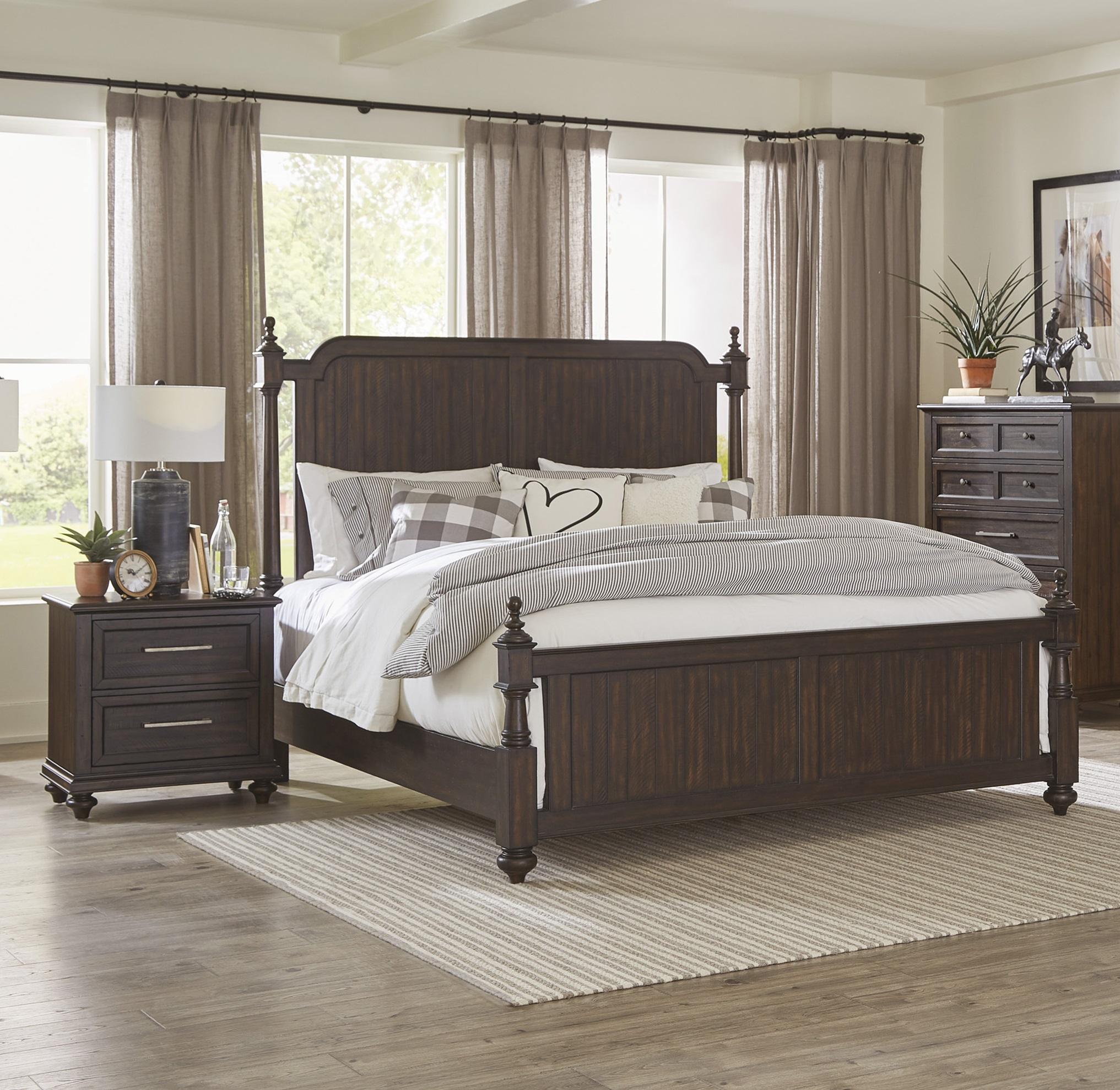 Transitional Bedroom Set 1689PK-1CK-3PC Cardano 1689PK-1CK-3PC in Charcoal 