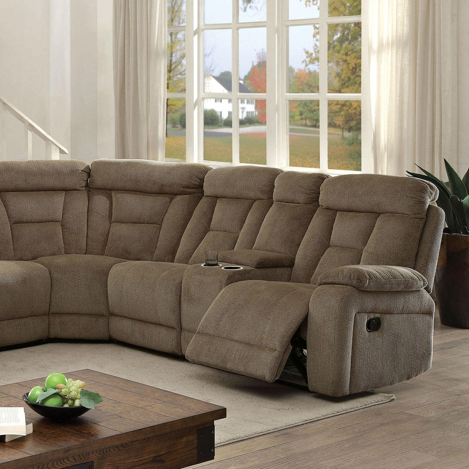 

    
Mocha Chenille Sectional CM6773MC MAYBELL Furniture of America Transitional
