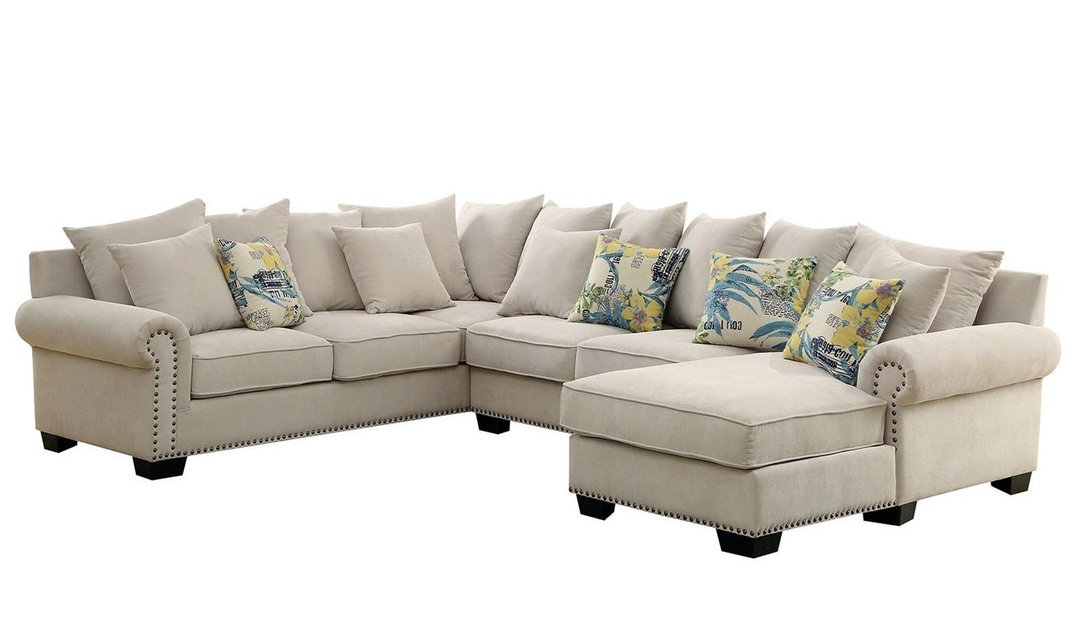 

    
Beige Fabric Sectional Sofa SKYLER CM6156 Furniture of America Transitional
