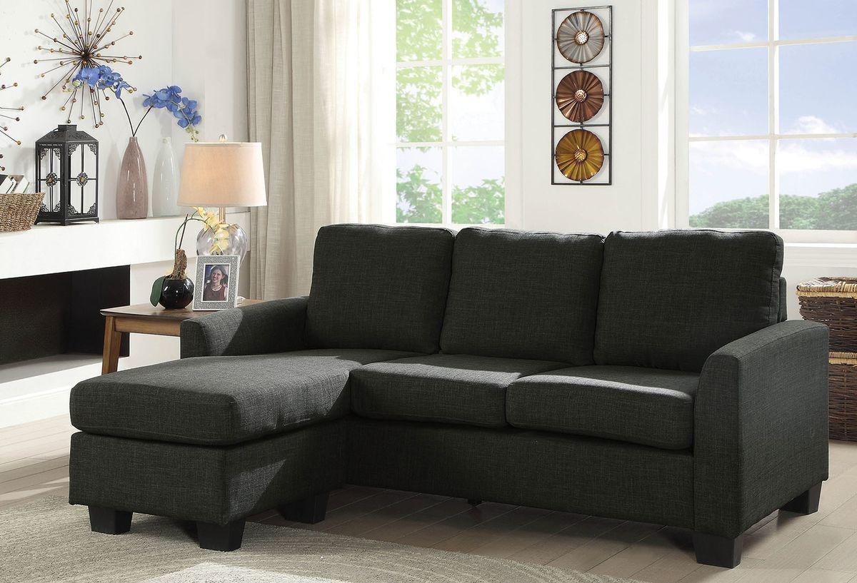 

    
Gray Linen-like Fabric Sectional Sofa ERIN CM6593GY Furniture of America Modern
