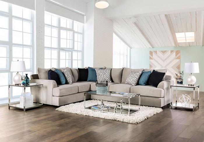 

    
Transitional Gray Chenille Sectional Furniture of America SM1120 Gunnersbury
