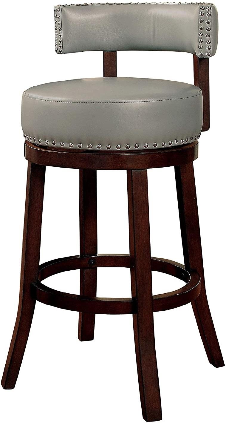 Transitional Bar Stool CM-BR6251GY-24-2PK Shirley CM-BR6251GY-24-2PK in Gray Leatherette