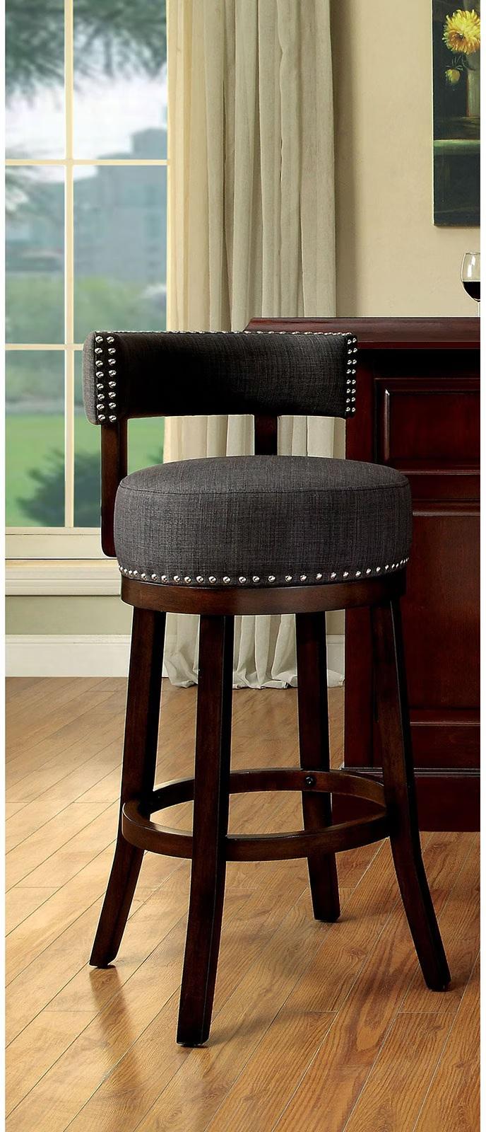 

    
Transitional Gray & Dark Oak 30" Bar Stool Set 2pcs Furniture of America CM-BR6252GY-29-2PK Lynsey
