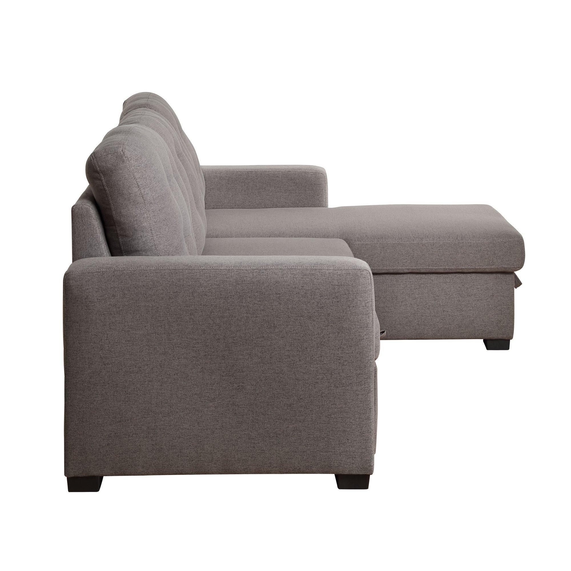 

    
 Order  Transitional Gray Fabric Reversible L-shaped Sectional Sofa by Acme Chambord 55555-2pcs
