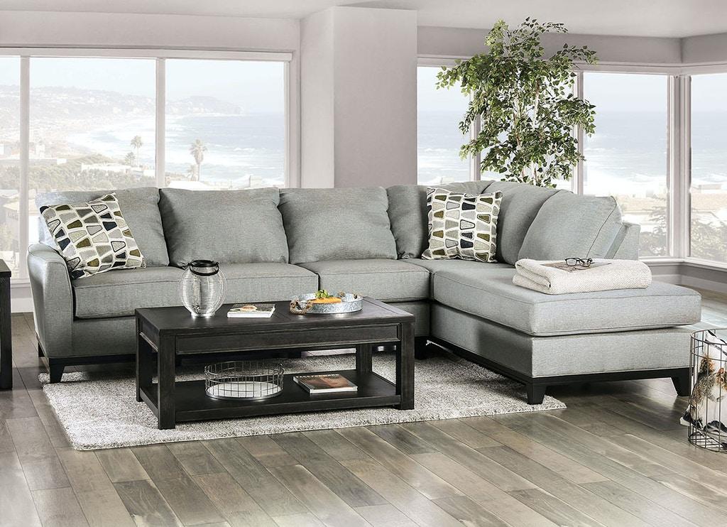 Transitional Sectional Sofa SM1117 Bridie SM1117 in Gray Fabric