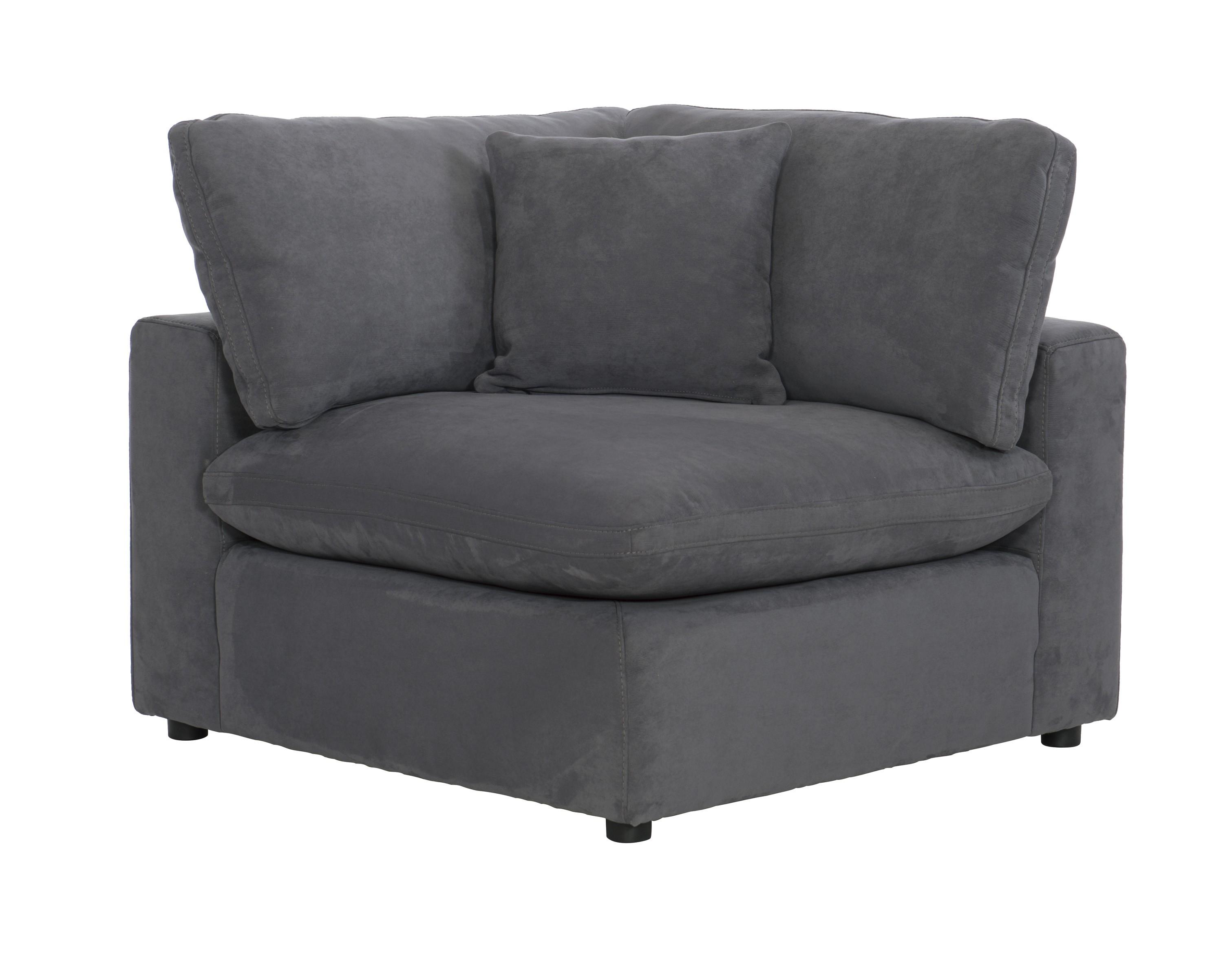 Transitional Corner Seat 9546GY-CR Guthrie 9546GY-CR in Gray Microfiber
