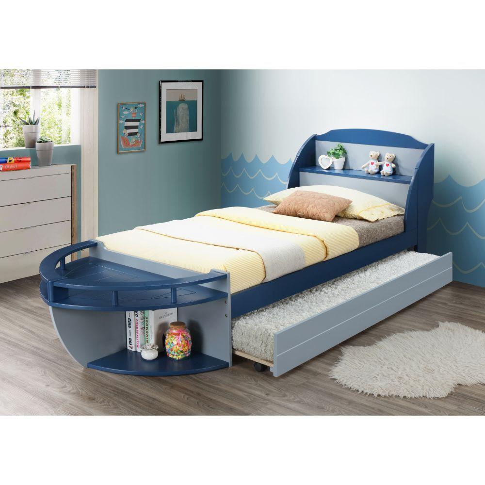 

                    
Acme Furniture Neptune II Twin Size Bed w/Trundle Navy/Gray  Purchase 
