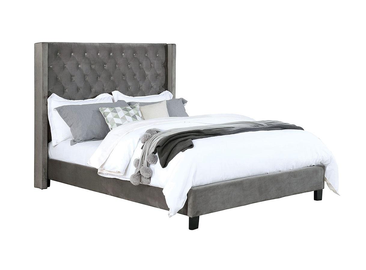 

    
Transitional Gray Solid Wood King Bed Furniture of America CM7141GY Ryleigh
