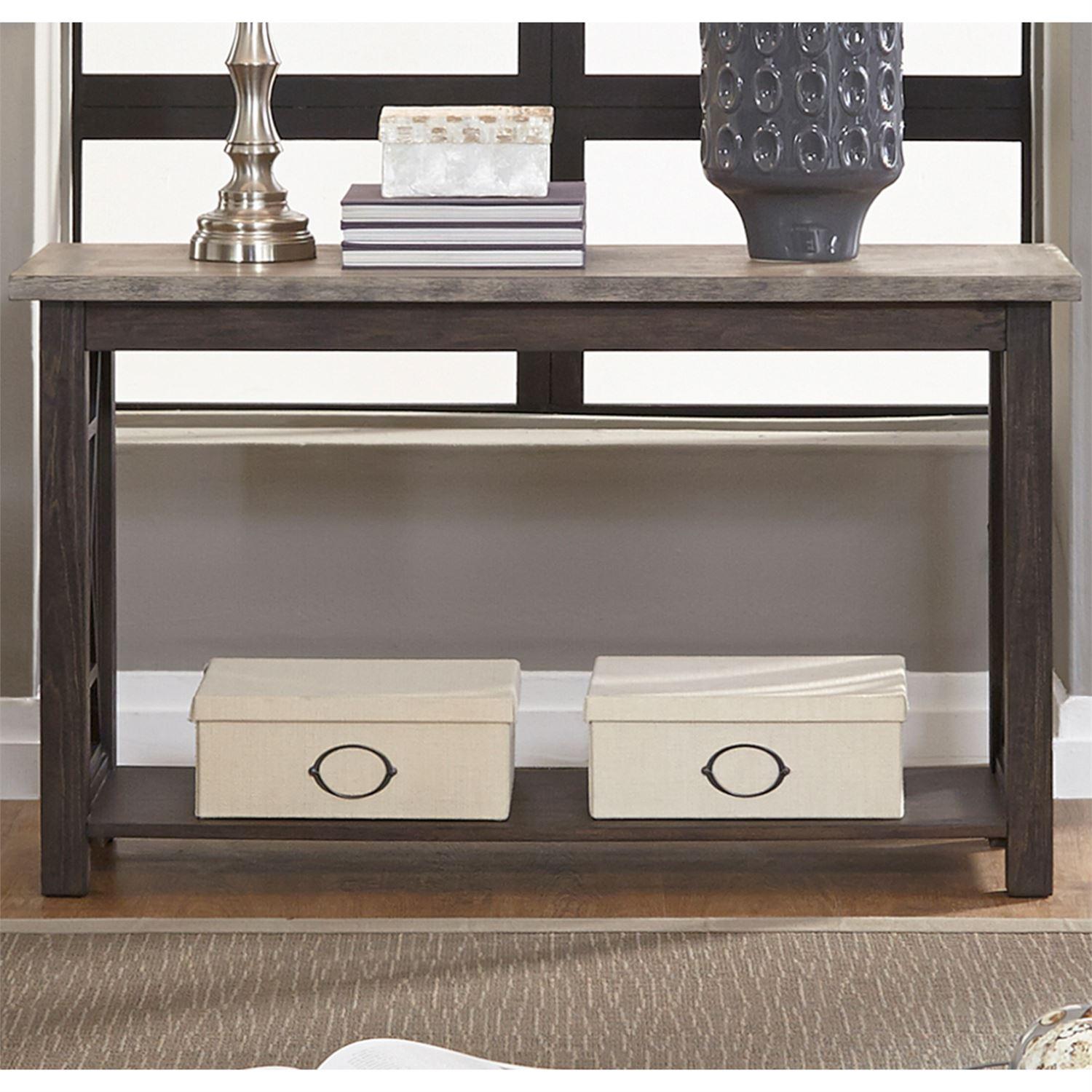 

    
Transitional Gray Wood Console Table Heatherbrook (422-OT) Liberty Furniture
