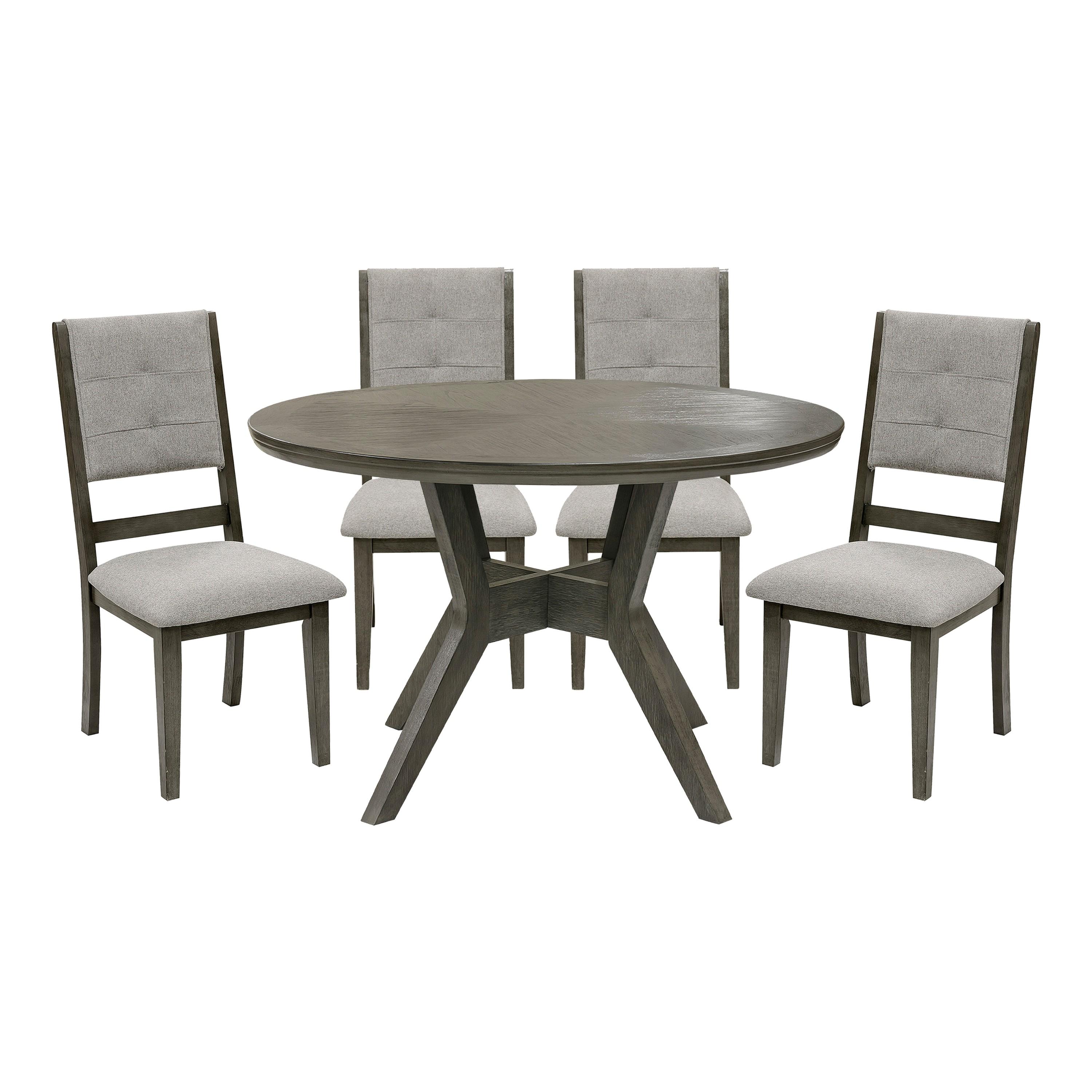 Transitional Dining Room Set 5165GY-48*5PC Nisky 5165GY-48*5PC in Gray Polyester