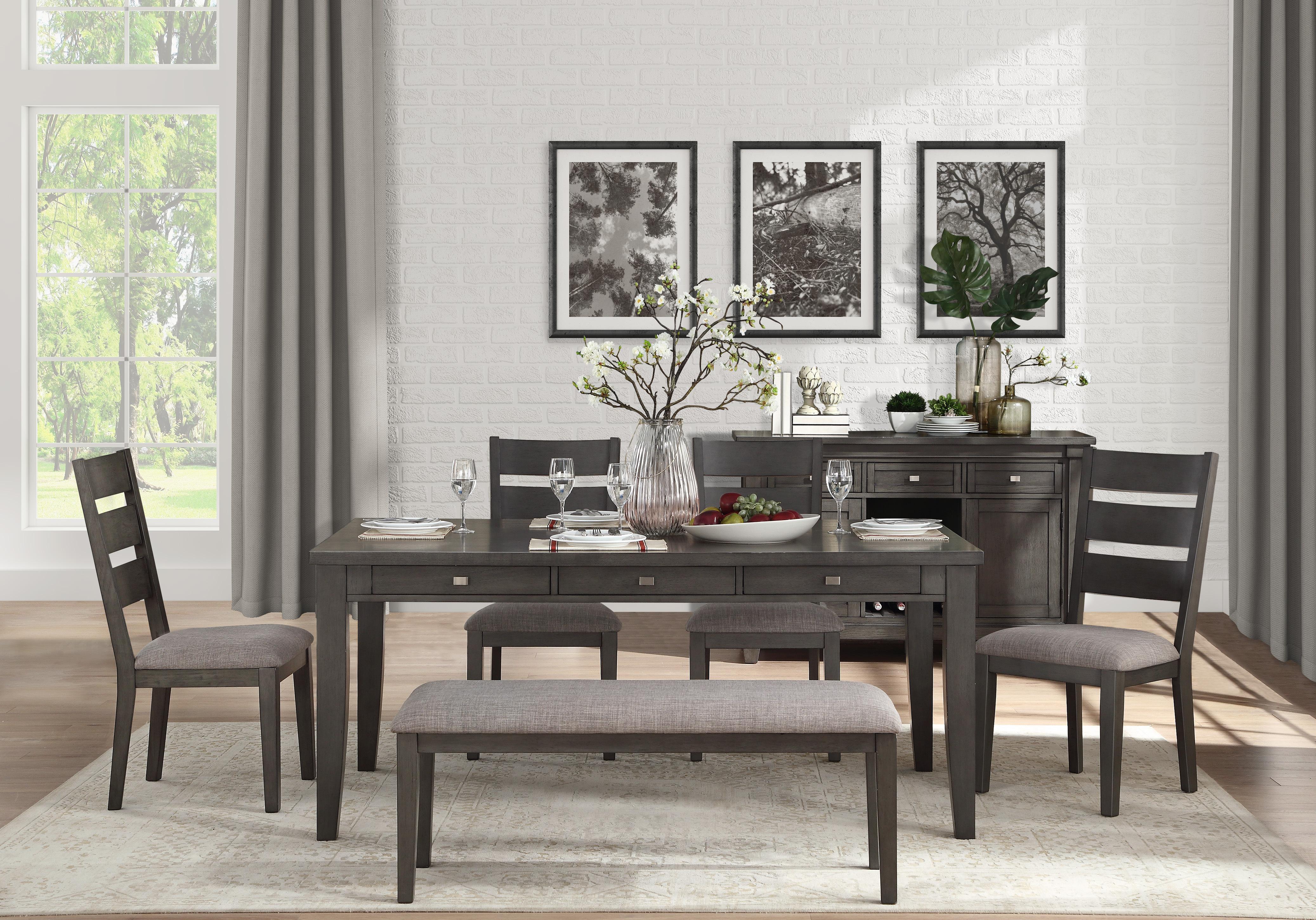 Transitional Dining Room Set 5674-72*6PC Baresford 5674-72*6PC in Gray Polyester