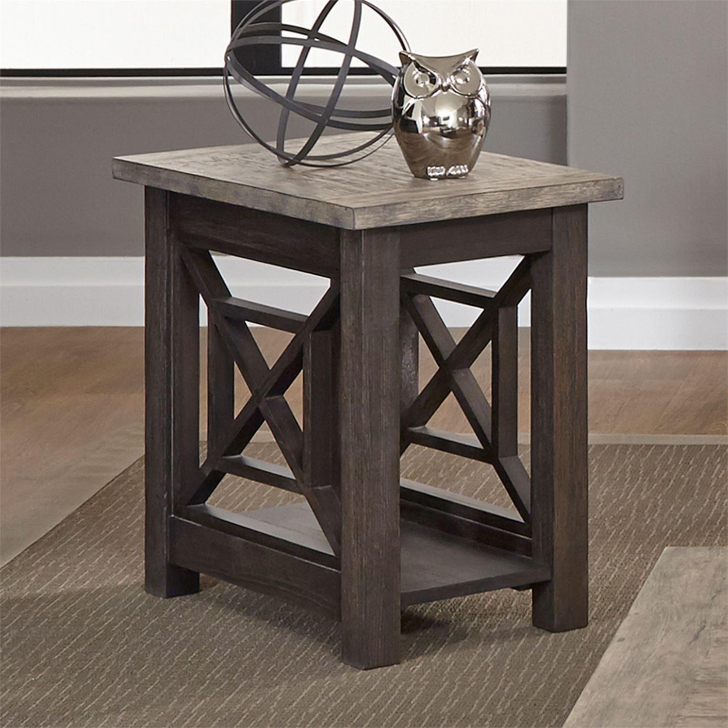 Transitional End Table Heatherbrook  (422-OT) End Table 422-OT1021 in Gray 