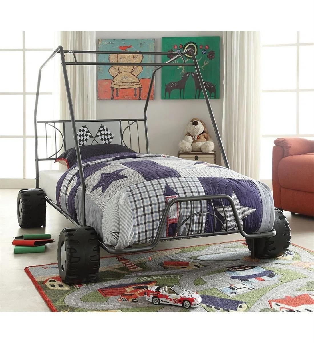 

    
Transitional Gunmetal Twin Go Kart Bed by Acme Xander 37640T
