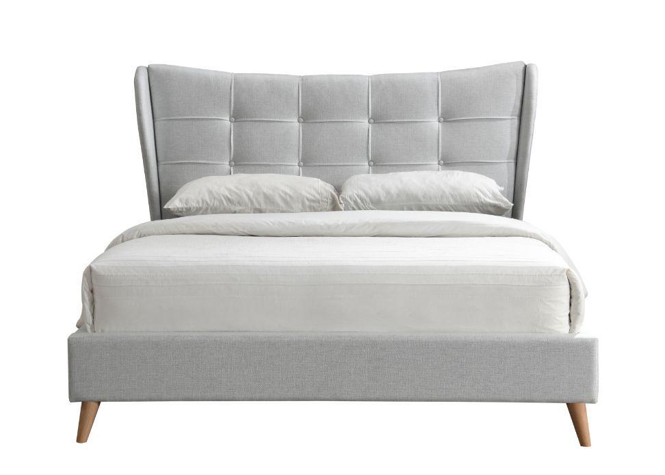 Transitional Queen Bed Duran 28960Q in Light Gray 