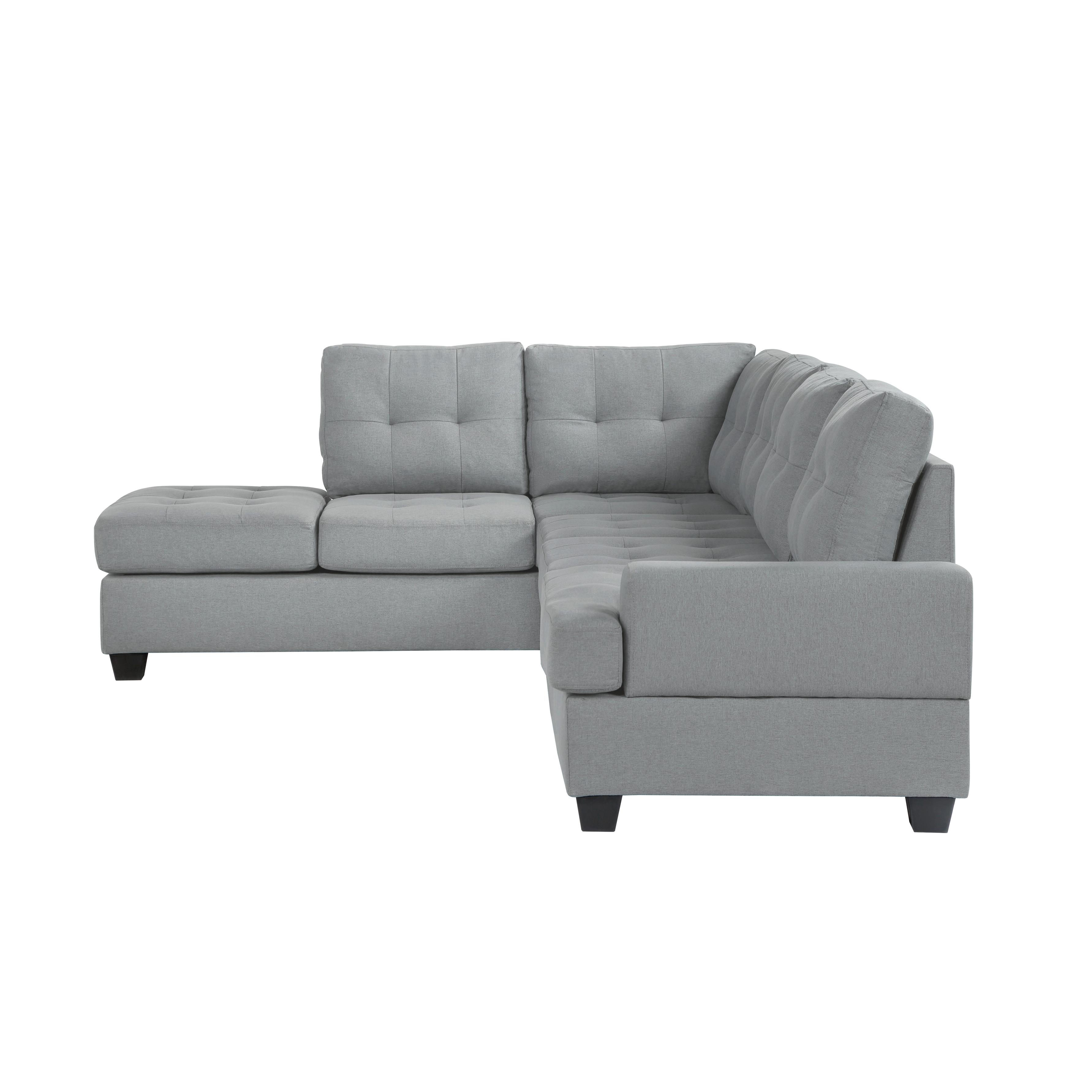 

                    
Buy Transitional Light Gray Textured Reversible 2-Piece Sectional w/Ottoman Homelegance 9367GY*SC Dunstan

