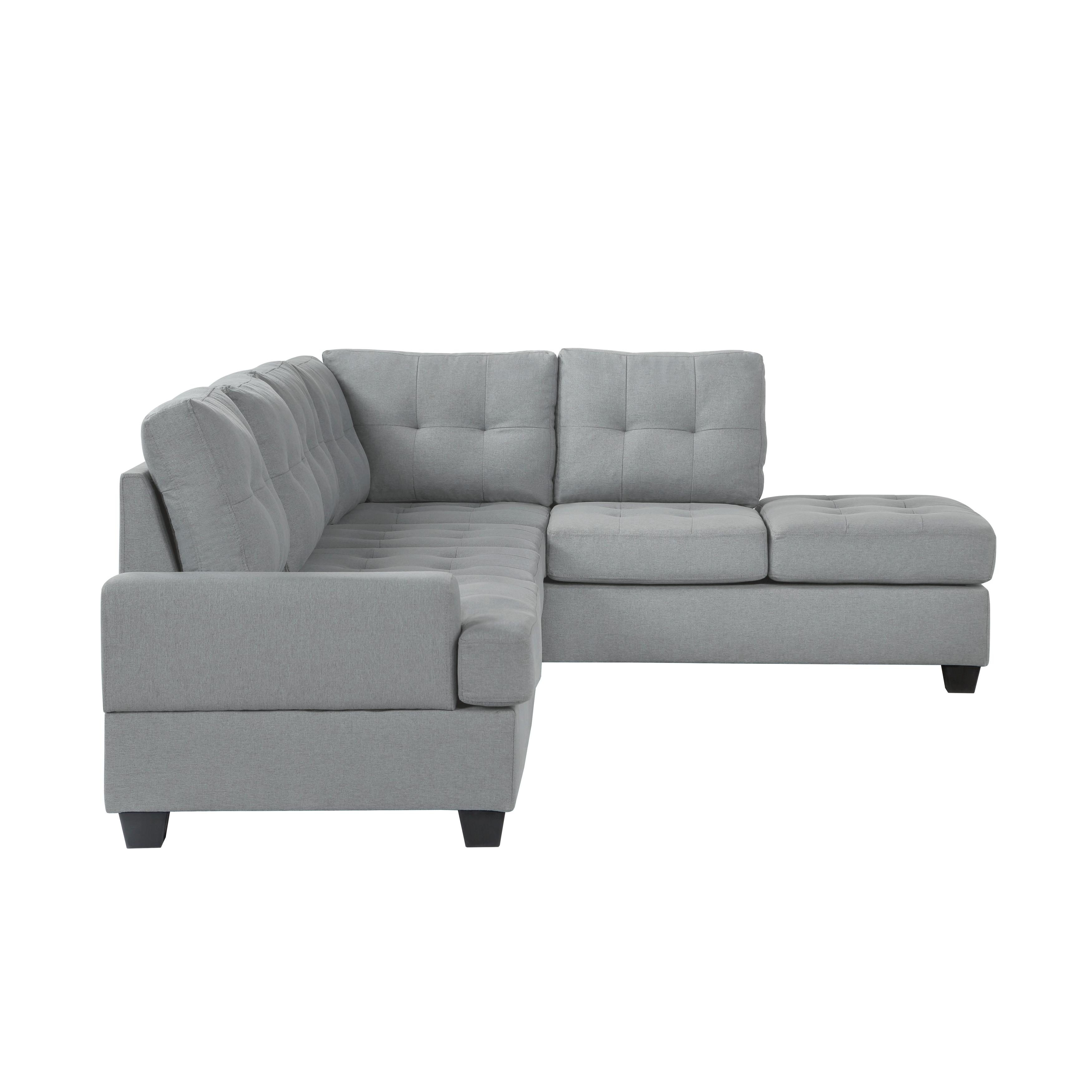 

    
 Order  Transitional Light Gray Textured Reversible 2-Piece Sectional w/Ottoman Homelegance 9367GY*SC Dunstan
