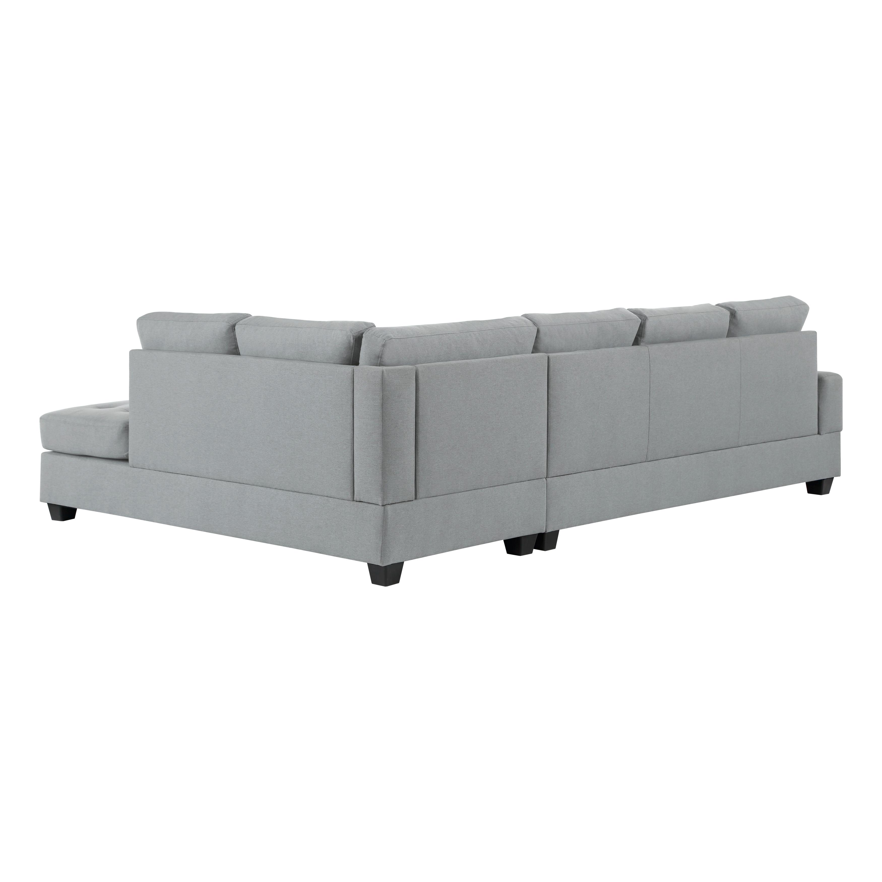 

    
 Photo  Transitional Light Gray Textured Reversible 2-Piece Sectional w/Ottoman Homelegance 9367GY*SC Dunstan
