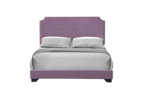 Transitional Queen Bed Haemon 26750Q in Purple Fabric